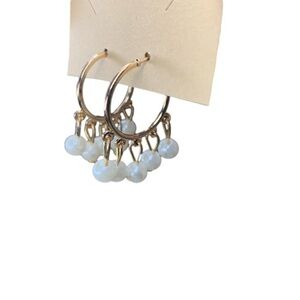 Pearl gold hoops